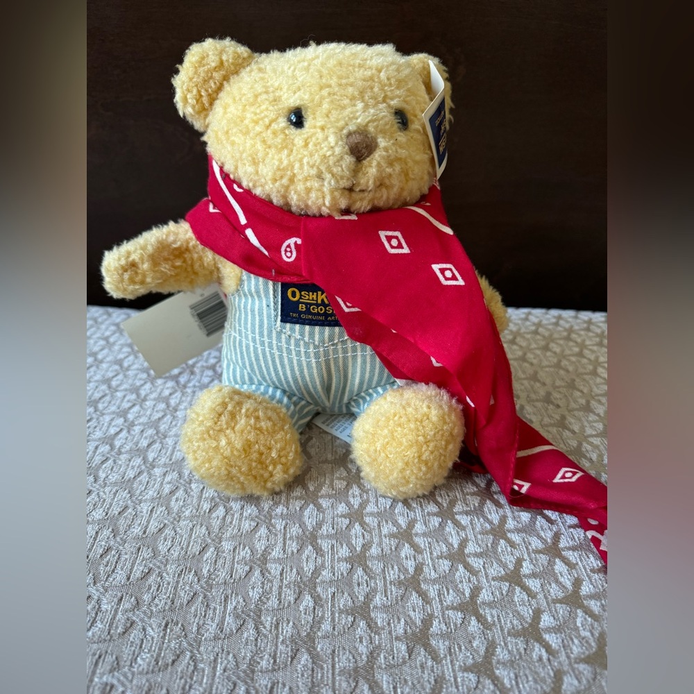 Oshkosh B'Gosh Hickory Teddy Bear Plush Denim Blue Jean bank plush